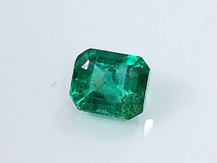 Certified 1.29ct Zambian Natural Emerald, Excellent Luster, Minor Oiled Stone