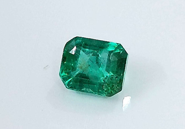 GSI Certified 1.29ct Medium Deep Green Zambian Emerald Minor Clarity Enhanced Loose Gemstone