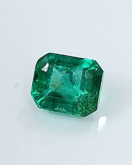 GSI Certified 1.29ct Medium Deep Green Zambian Emerald Minor Clarity Enhanced Loose Gemstone