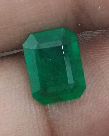 2.20ct GSI Certified Deep Velvet Green Zambian Emerald Minor Oiled Loose Gemstone