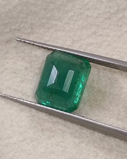 GSI Certified 3.21 Deep Green Natural Emerald Loose Gemstone