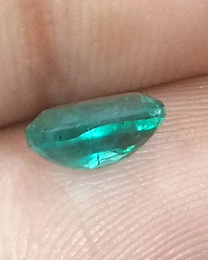 GSI USA Certified 1.26ct Medium Light Green Natural Zambian Emerald Minor Oiled Loose Gemstone