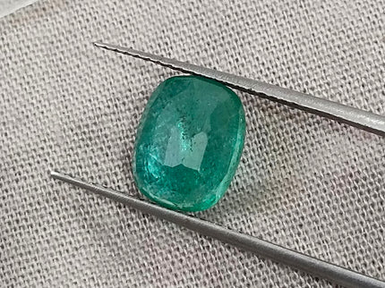 2.41ct Zambian Emerald GSI Certified Medium Green Cushion Cut Loose Gemstone