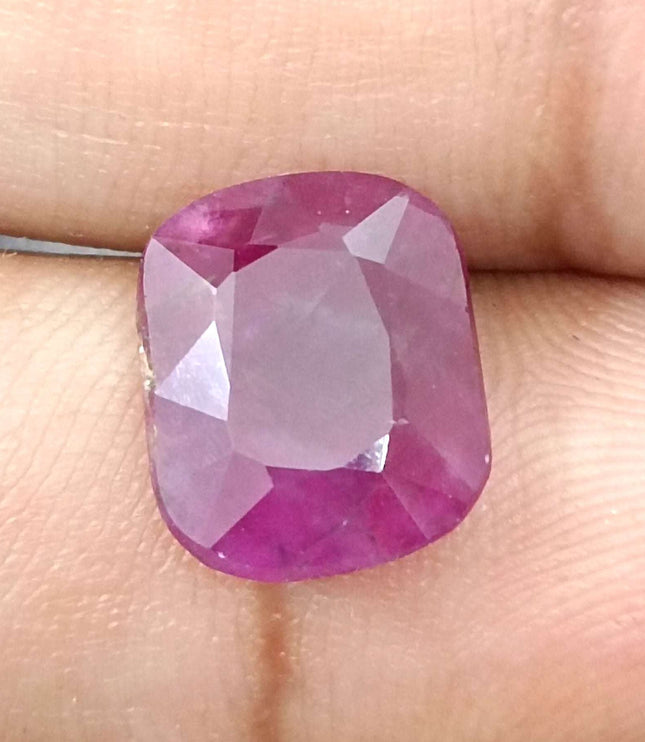 Natural Ruby 5.87ct Certified untreated Cushion Cut Loose Gemstone