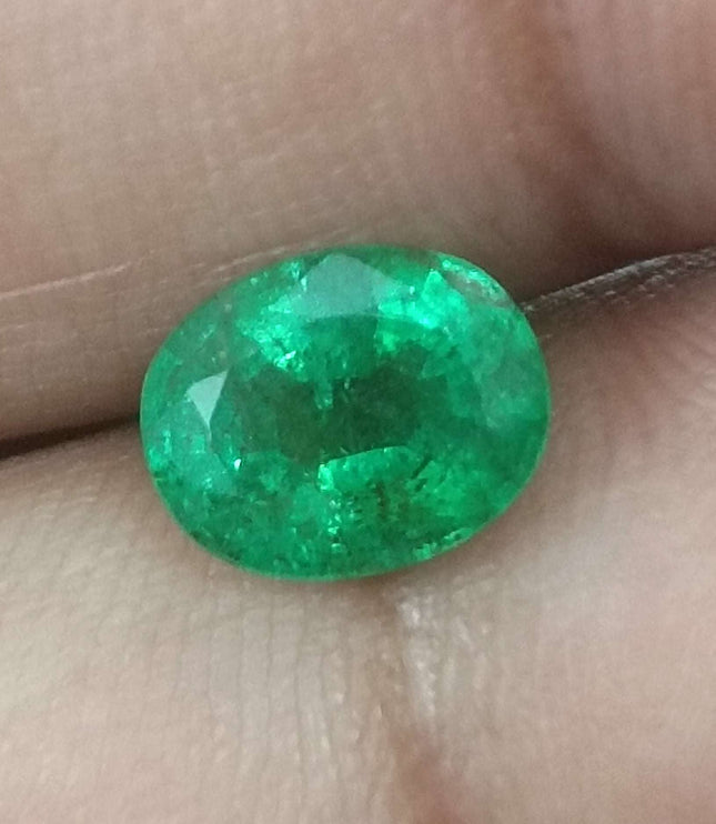 1.61ct Certified Natural Swat Emerald, Oval cut Loose Gemstone