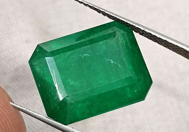 11.92ct Natural Deep Vivid Green Minor Oiled Swat Emerald.