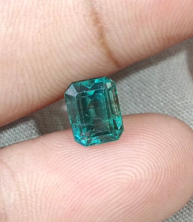 2.31ct Untreated Zambian Emerald Natural No Oil Medium Deep Bluish Green Gemstone