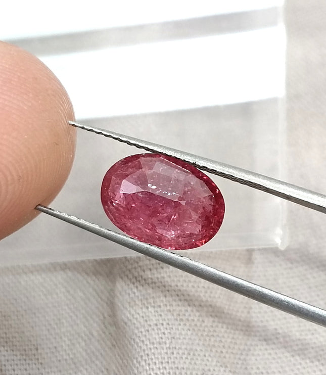 2.87ct Mozambique Ruby Unheated Natural Rasberry Ruby SGL Certified Oval Cut Loose Gemstone