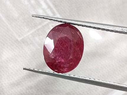 2.93ct Unheated Natural Ruby Mozambique SGL Certified Deep Rasberry Red Gemstone