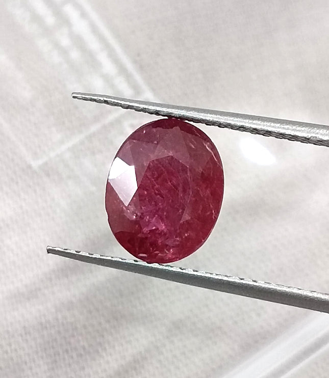 2.03ct Unheated Natural Ruby Mozambique SGL Certified Deep Rasberry Red Gemstone