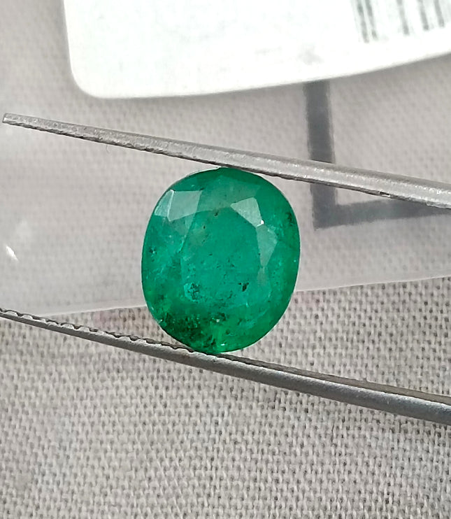 Zambian Emerald 2.38ct Certified Deep Green Natural Loose Gemstone