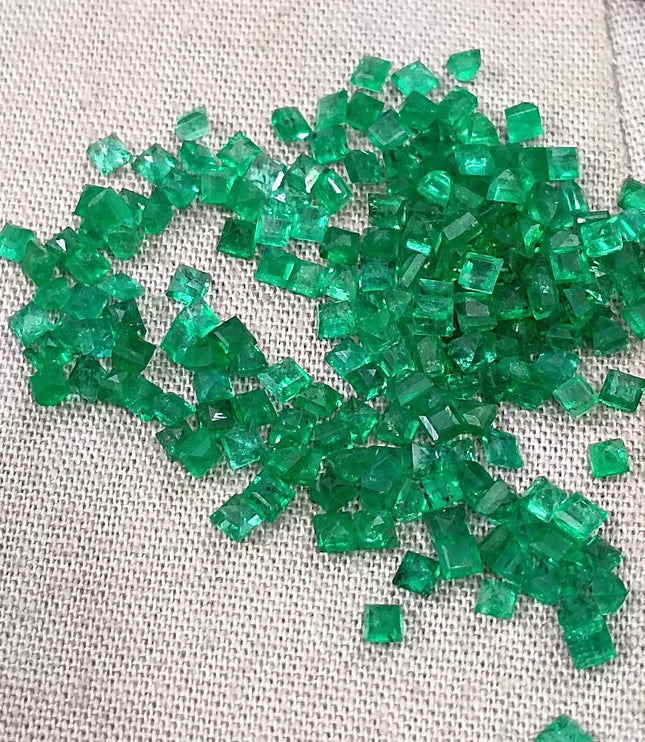 Emerald Lot Calibrated 16.20ct Medium Deep Vivid Green Princess Cut mm sizes Loose Gemstones
