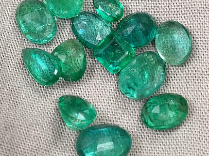 Zambian Emerald Parcel 15.33ct Natural mixed cut loose gemstones
