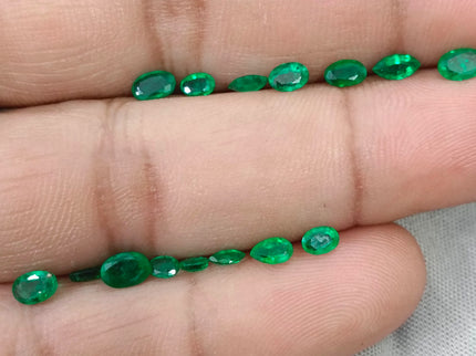 2.65ct Natural Emerald Parcel Vivid Deep Green Zambian Mixed Cut Loose Gemstones
