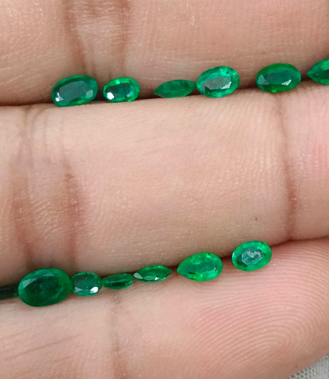 2.65ct Natural Emerald Parcel Vivid Deep Green Zambian Mixed Cut Loose Gemstones