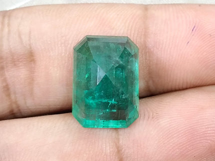 Natural Emerald 13.86ct Zambia Deep Green Octagon Cut Gemstone