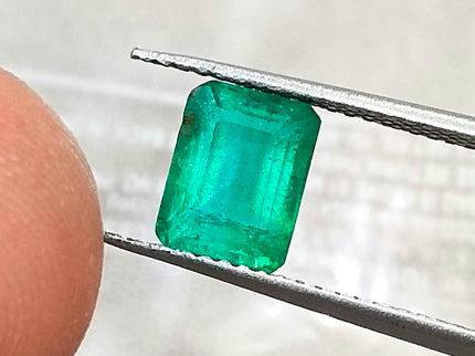 1.67ct Medium Intense Green Natural Emerald Emerald Cut Loose Gemstone