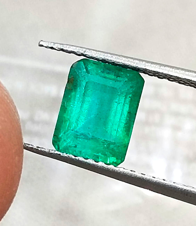 1.67ct Medium Intense Green Natural Emerald Emerald Cut Loose Gemstone