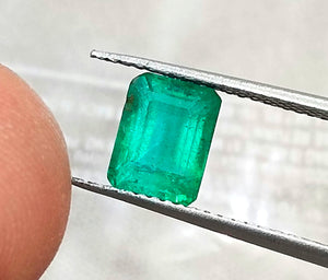 1.67ct Medium Intense Green Natural Emerald Emerald Cut Loose Gemstone