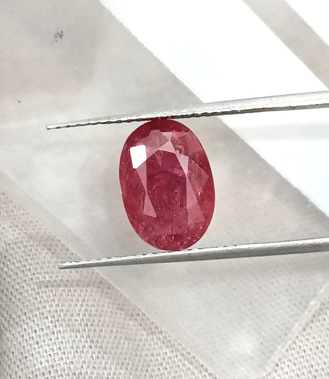 2.87ct Mozambique Ruby Unheated Natural Rasberry Ruby SGL Certified Oval Cut Loose Gemstone
