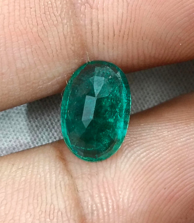Certified 3.33ct Deep Green Zambian Emerald