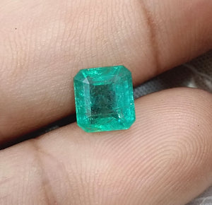2.08ct Emerald Natural Octagon Cut Medium Intense Green Gemstone