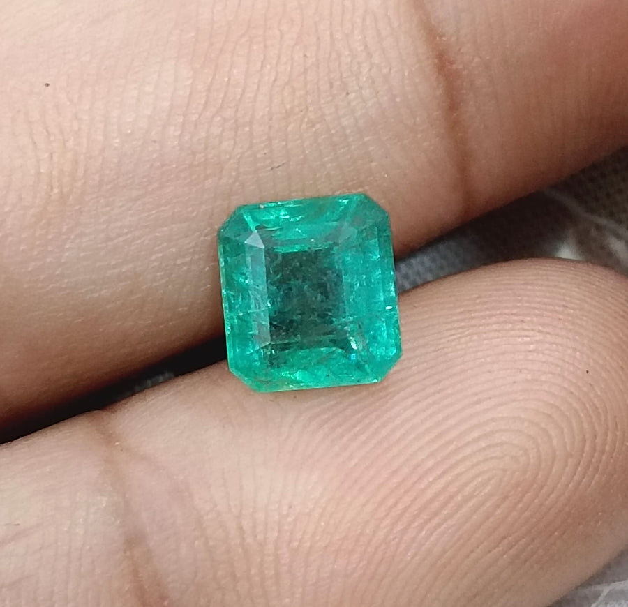 2.08ct Emerald Natural Octagon Cut Medium Intense Green Gemstone