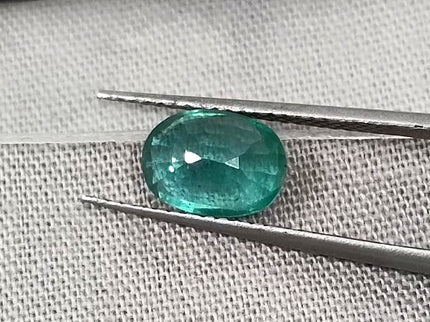 1.26ct Certified Natural Zambian Emerald Eye Clean Oval Cut Loose Gemstone