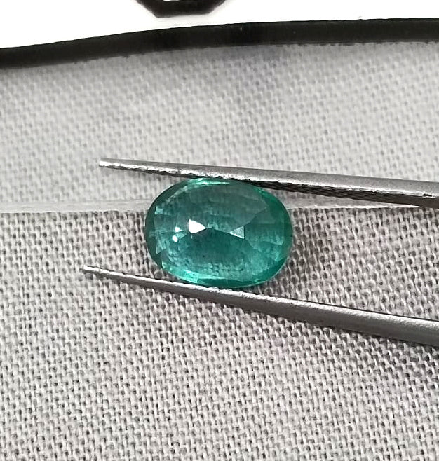 1.26ct Certified Natural Zambian Emerald Eye Clean Oval Cut Loose Gemstone