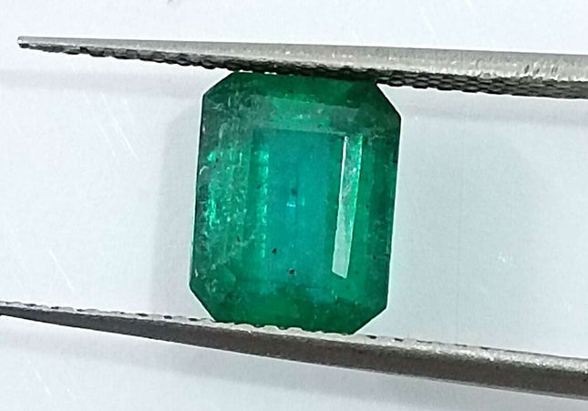 GSI Certified 1.87ct Medium Deep Green Zambian Emerald Minor Oiled Loose Gemstone