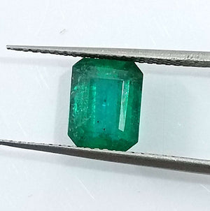 Certified 1.87ct Natural Zambian Emerald Stone Medium Deep Metal Green