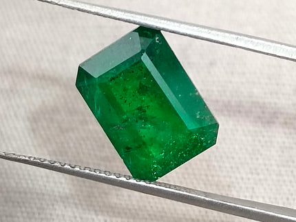 4.04ct Emerald Natural GSI Certified Pure Dark Green Octagon Cut Gemstone