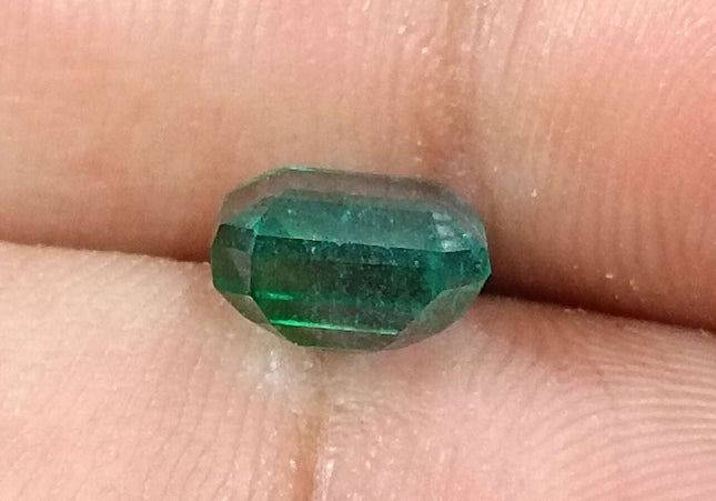 2.09ct Medium deep green Zambian emerald natural minor oiled loose gemstone.