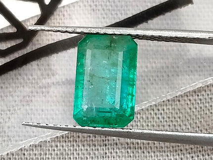 2.35ct Certified Zambian Natural Emerald Octagon Cut Loose Stone