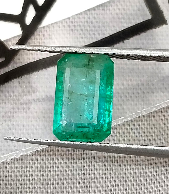 2.35ct Certified Zambian Natural Emerald Octagon Cut Loose Stone