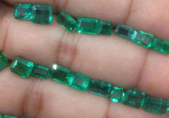 20.64ct Medium to Vivid Green Zambian Emerald Parcel Minor Oiled Loose Gemstones
