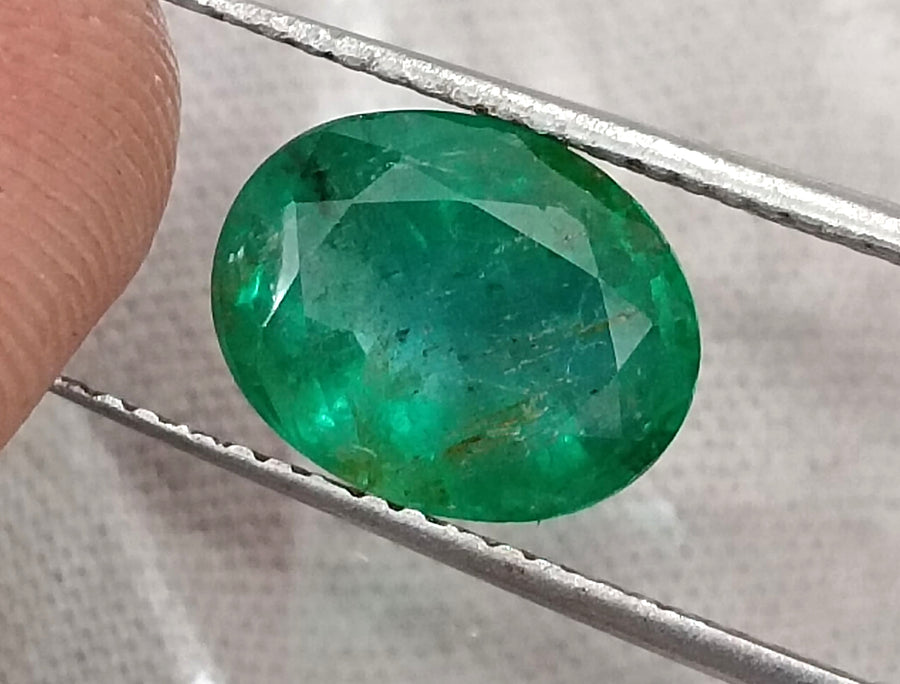 2.52ct Natural Colombian Emerald Medium Deep Green Oval Cut Loose Gemstone