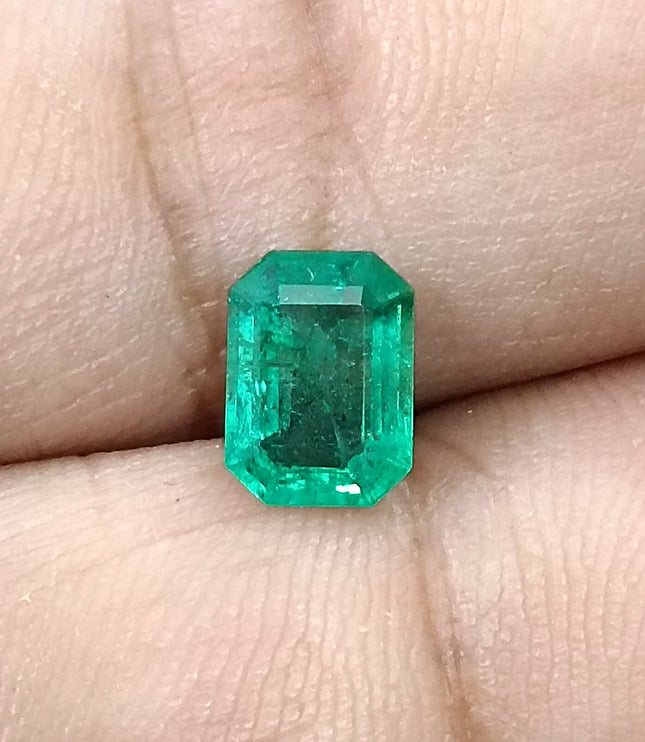 1.08ct Panjshir Emerald Natural SGL Certified Medium Green Octagon Cut Gemstone