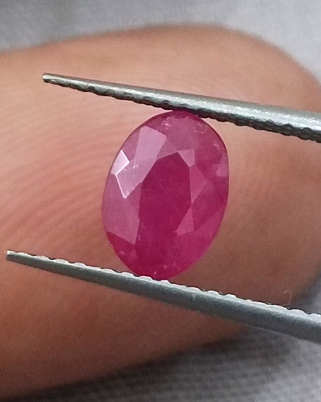 GSI Certified 1.03ct Mozambique Ruby, Natural Untreated Gemstone
