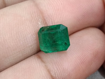Zambian Emerald 4.77ct Natural Medium Deep Mystic Green Octagon Cut Loose Gemstone