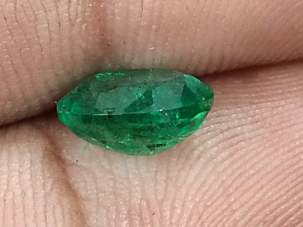 Zambian Emerald 1.82ct Vivid Medium Deep Green Oval Cut Loose Gemstone