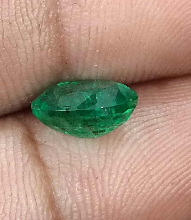 Zambian Emerald 1.82ct Vivid Medium Deep Green Oval Cut Loose Gemstone