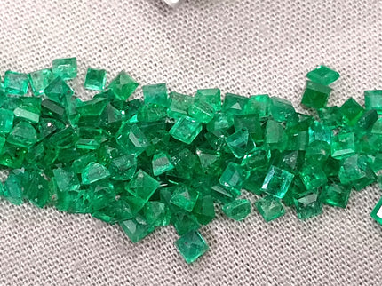 13.65ct Natural Panjshir Emerald Lot Calibrated Deep Vivid Green Princess Cut Gemstone