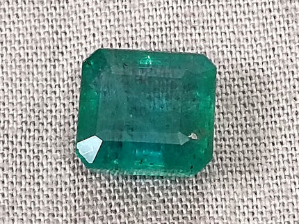 3.42ct Zambian Emerald, Certified Deep Green Natural Stone