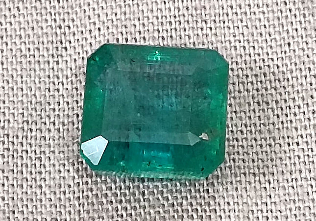 3.42ct Zambian Emerald, Certified Deep Green Natural Stone