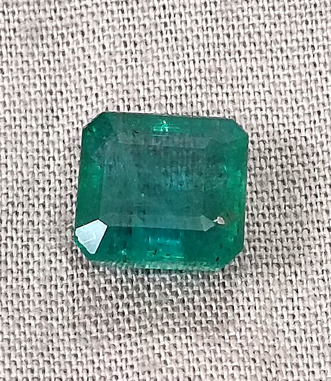 3.42ct Zambian Emerald, Certified Deep Green Natural Stone