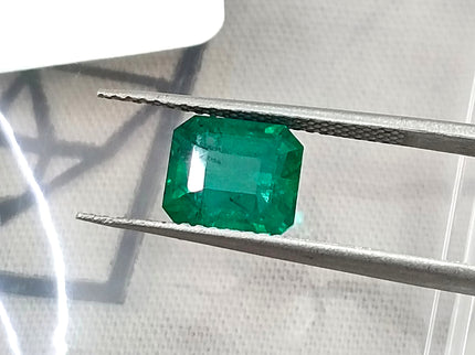 2.41ct Natural Emerald Vivid Green GSI Certified Octagon Cut Gemstone
