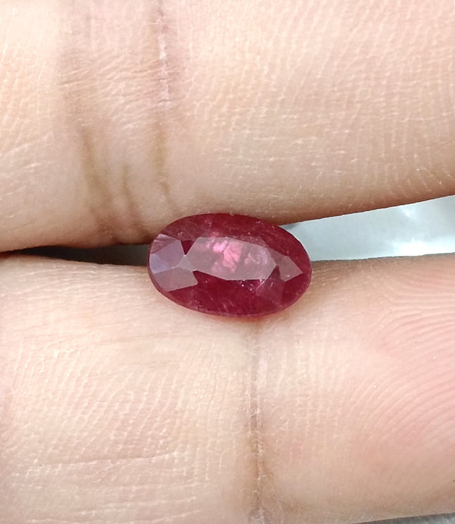 2.12ct Natural Ruby Unheated Mozambique SGL Certified Rasberry Red Oval Cut Loose Gemstone