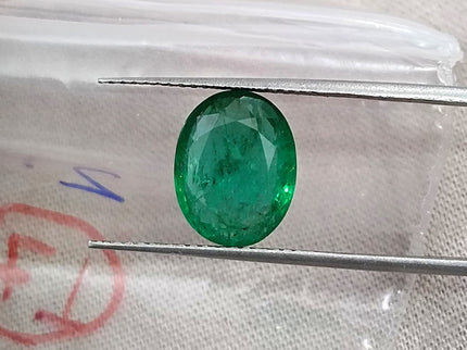2.81ct Natural Emerald SGL Certified Zambian Deep Pure Green Oval Cut Gemstone