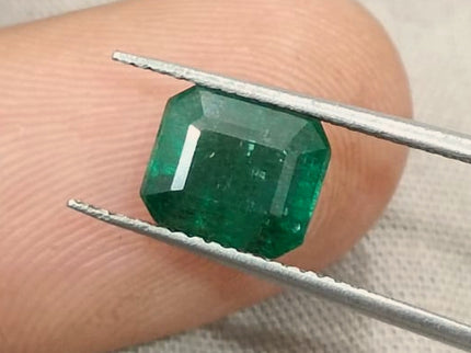2.22ct Zambian Emerald, Dark Green Octagon Cut Certified Natural Loose Gemstone